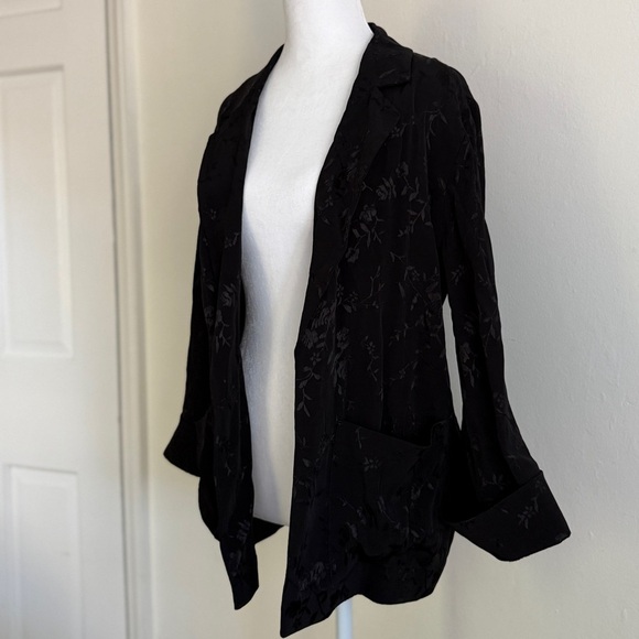Topshop Black Blazer Women’s Jacquard Size 4/6 - Picture 3 of 16